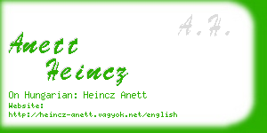 anett heincz business card